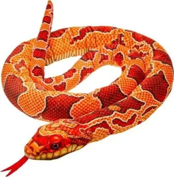 Lodër pelushi Beppe Plush Toy Snake, 180cm, e kuqe portokalli