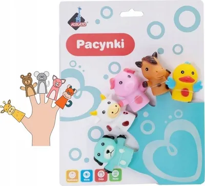 Set kukulla gishti Askato Animals, 5 copë, 6 cm, shumëngjyrëshe - 2
