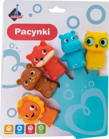 Set kukulla gishti Askato Animals, 5 copë, 6 cm, shumëngjyrëshe