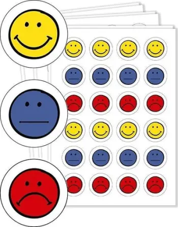Stikera motivuese LearnHow Moods, fytyra emocionale, ngjyra të shumëllojshme