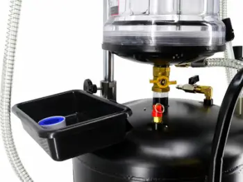 Nxjerrës vaji pneumatik Awtools 70L, rezervuar me tregues, me rrota, i kuq