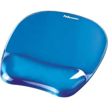Mousepad me jastëk dore Fellowes Crystals, xhel, blu transparent
