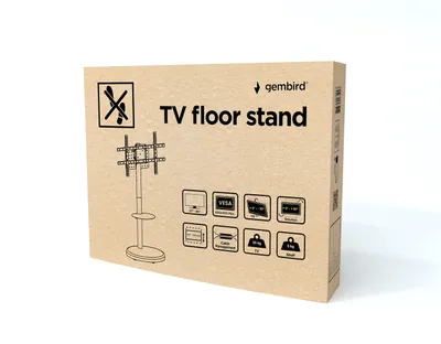 Stativ dyshemeje për TV Gembird, 37" 86", 50 kg, i bardhë - 10
