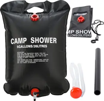 Dush kampingu solar Camp Shower, 20L, palosës, i zi
