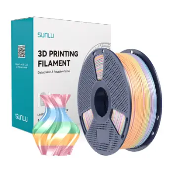Filament 3D SUNLU Silk PLA+ Rainbow 04, 1.75 mm, 1 kg, shumëngjyrësh