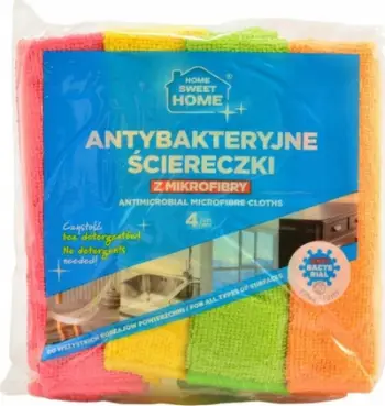 Lecka mikrofibre Home Sweet Home Antibacterial, set 4 copë, shumëngjyrëshe
