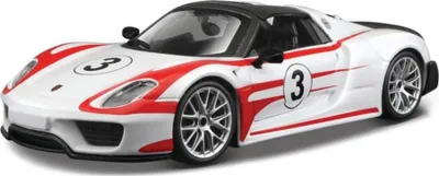Maket veture Bburago Porsche 918 Spyder Weissach 1:24, metal, shumëngjyrëshe - 1