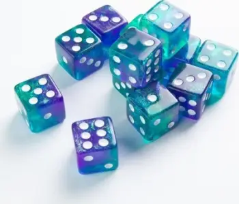 Set zare Gamegenic Galaxy Series D6 Neptune, 16mm, 12 copë, shumëngjyrëshe