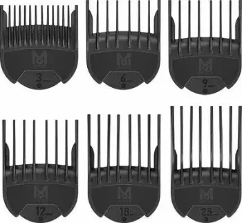 Set krehërash makine qethëse Moser 1802-7000, 6 copë, 3-25 mm, të zinj