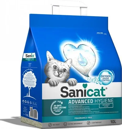 Rërë higjienike për mace Sanicat Advanced Hygiene, 10 L, pa aromë - 1
