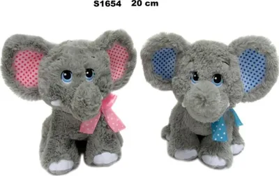 Lodër pelushi elefant SA Sun-Day, 20cm, me hark, gri - 1