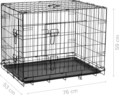 Kafaz metalik për qen Rebel L, 76×53×59 cm, i palosshëm, i zi - 1