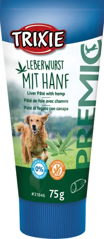 Shpërblim për qen Trixie PREMIO, pastetë mëlçie me kanabis, 75 g