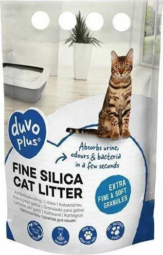 Rërë higjienike për mace Duvo+ Sand Compact Silica, 5L, granulë e imët, e bardhë