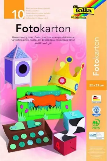 Bllok kartoni fotografik Folia Fotokarton, A4, 10 fletë, ngjyra të përziera