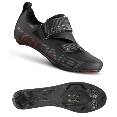 Këpucë çiklizmi triatlon Crono CT-1-20, taban karbon najlon, sistem Velcro, të bardha - 1
