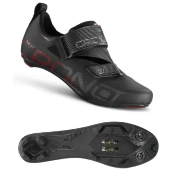 Këpucë çiklizmi triatlon Crono CT-1-20, taban karbon najlon, sistem Velcro, të bardha