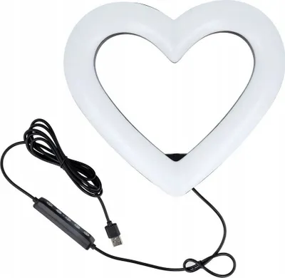 Unazë drite LED Heart Stream RGB, 10", tripod 2.1 m, me mbajtëse telefoni - 1