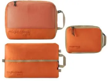 Set organizues udhëtimi Eagle Creek Pack It Essentials, 3 copë, poliestër ripstop, portokalli
