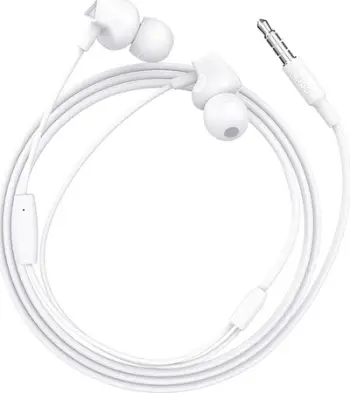 Kufje in ear Hoco M60, me mikrofon, universale, të bardha