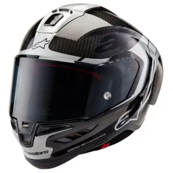 Helmeta integrale Alpinestars Supertech S R10 Element, për motoçikletë, madhësia XXL, e zezë argjendtë