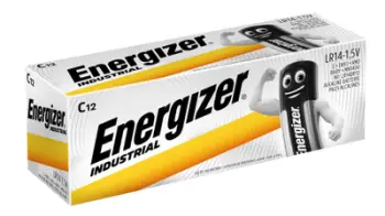 Bateri alkaline Energizer Industrial C R14, 1.5V, paketim 12 copë, të verdha