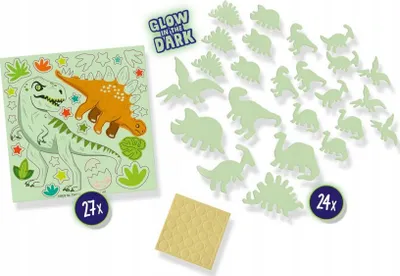 Set dekorimi muri SES Creative Glowing Dinos 25127, që ndriçon në errësirë, për fëmijë 5+ - 2