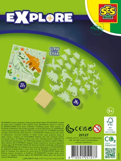 Set dekorimi muri SES Creative Glowing Dinos 25127, që ndriçon në errësirë, për fëmijë 5+ - 4