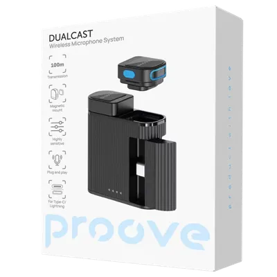 Mikrofon wireless Proove DualCast, set 2 copë me kuti për karikim - 9