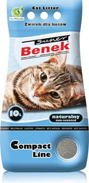 Rërë për mace Super Benek Compact Natural, 10 l