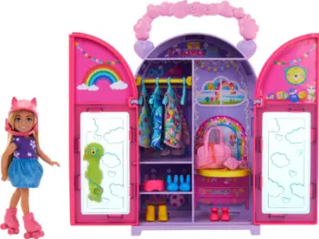 Set lojërash Barbie Chelsea Doll and Playset, me kukull Chelsea, aksesorë veshjesh, shumengjyrësh