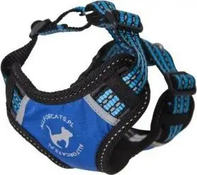 Parzmore sportive për mace All For Cats XS, i rregullueshëm, me fije reflektuese, blu