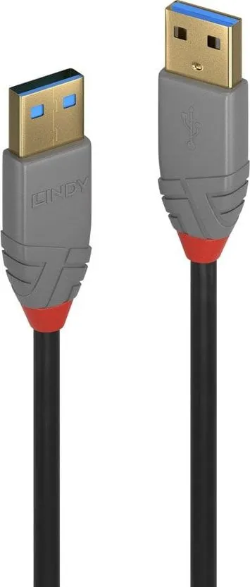 Kabllo Lindy USB-A-USB-A Cable, 2 m, e zezë (36752) - 1