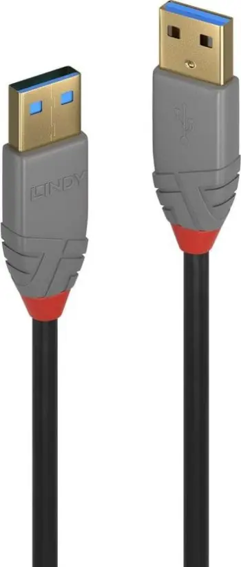 Kabllo Lindy USB-A-USB-A Cable, 2 m, e zezë (36752)
