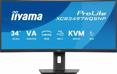 Monitor iiyama ProLite XCB3497WQSNP-B1, 34", 3440x1440, i lakuar, i zi - 1