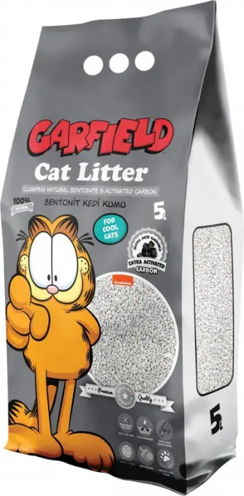 Rërë higjienike për mace Garfield, bentonit me karbon të aktivizuar, 5L