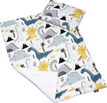 Set jorgan dhe jastëk bebe Pulp, bambu me jone argjendi, 73x90 cm, 32x42 cm, i bardhë