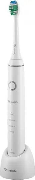 Furça dhëmbësh sonike TrueLife SonicBrush Compact Duo, set 2 doreza, 4 koka zëvendësuese, e zezë dhe e bardhë