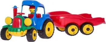 Lodër traktor me rimorkio Hemar Family MIX, rrota gome, shumëngjyrëshe