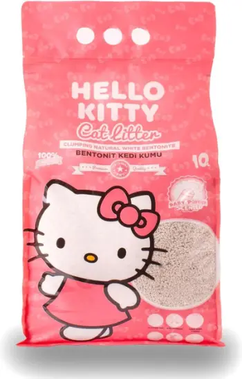 Rërë higjienike Hello Kitty Bentonite për mace, 10L, aromë baby powder