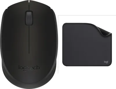 Maus Logitech M171 Wireless, 2.4 GHz, me mousepad Studio Series, i zi - 1