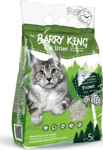 Rërë higjienike për mace Barry King Forest, bentonit, 5L, aromë pylli