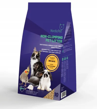 Rërë higjienike mace NordicPet, plant fiber, jo-ngjitëse, 5L - 1