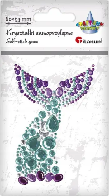 Kristale vetëngjitëse Titanum Mermaid Tail, 60x93mm, turquoise vjollcë