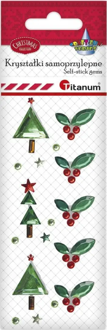 Kristale vetëngjitëse dekorative Christmas Mix, 17 copë, shumëngjyrëshe