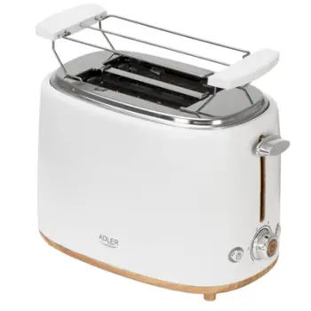 Toster ADLER AD 3225, 2 feta, 800W, funkcioni grill, i bardhë