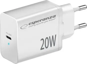 Karikues muri Esperanza EZC104W, 20W, USB C PD, i bardhë