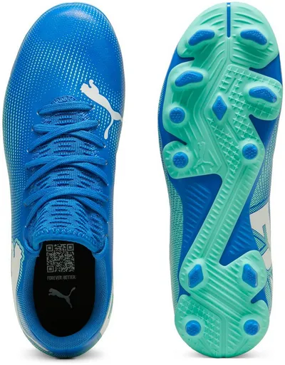 Këpucë futbolli fëmijësh Puma Future 7 Play FG AG Jr 107949 01, për fushë natyrale dhe sintetike, blu - 4