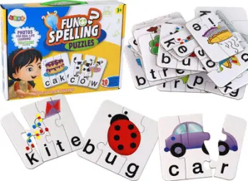 Puzzle edukative Leantoys Fun Spelling, 20 pjesë, mësim i anglishtes, shumëngjyrëshe