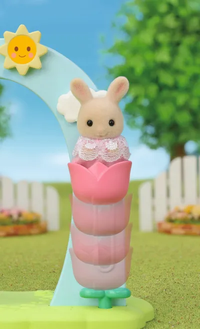 Set lodrash Sylvanian Families 5745 Nursery Swing, playset për shtëpi kukullash, me figurë bebe Milk Rabbit, shumëngjyrësh - 5